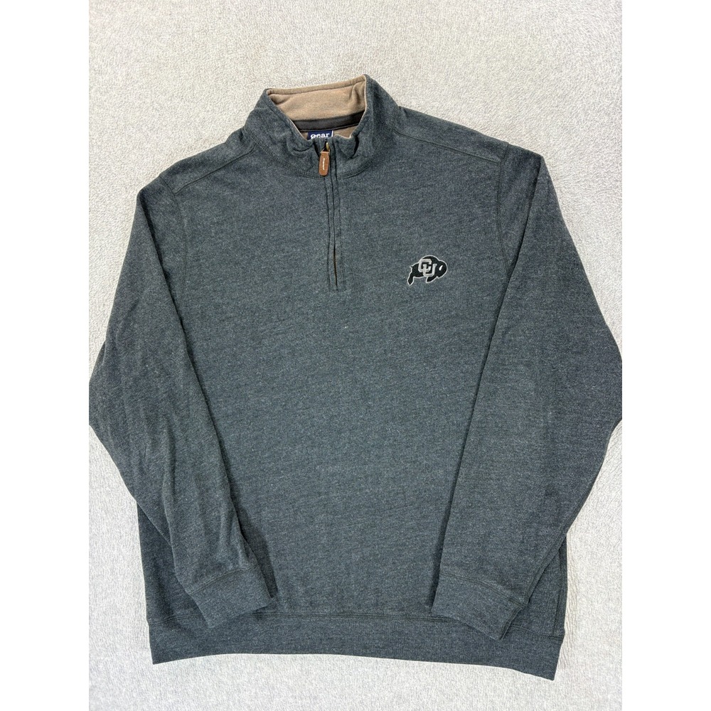 Colorado Buffalos Stitched Logo 1/4 Zip Campus Pullover (Men's XL) Gray